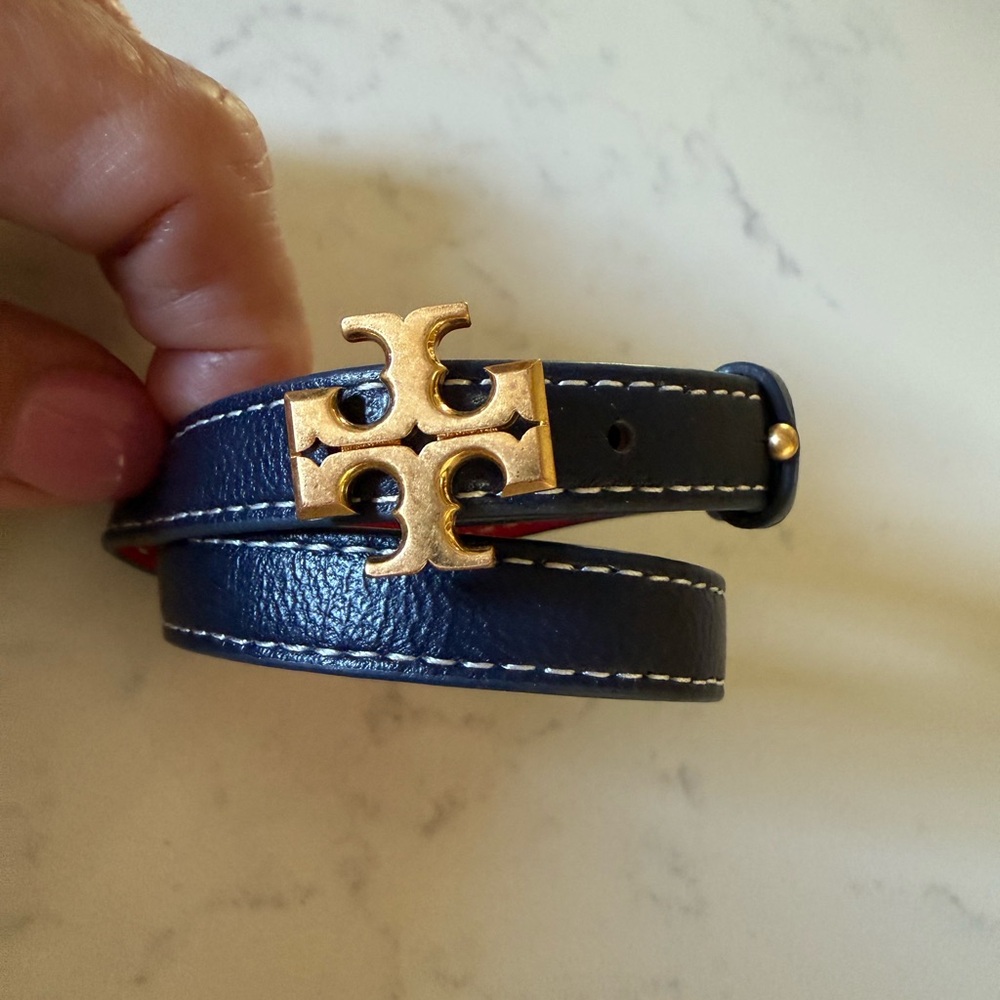 Kira Reversible Leather Wrap Logo Bracelet, Size One Size
